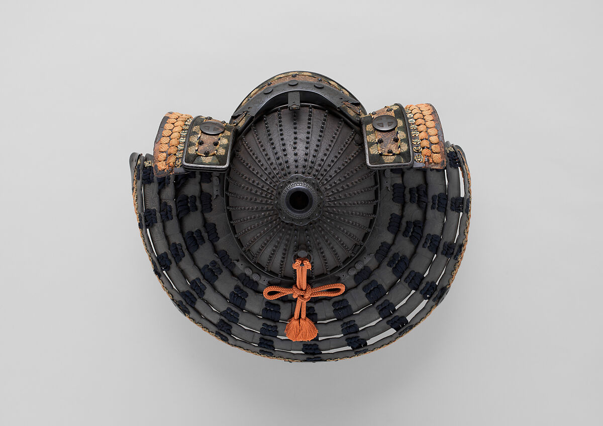 Helmet (<i>Hoshi Kabuto</i>), Iron, lacquer, leather, silk, copper-gold alloy (<i>shakudō</i>), Japanese