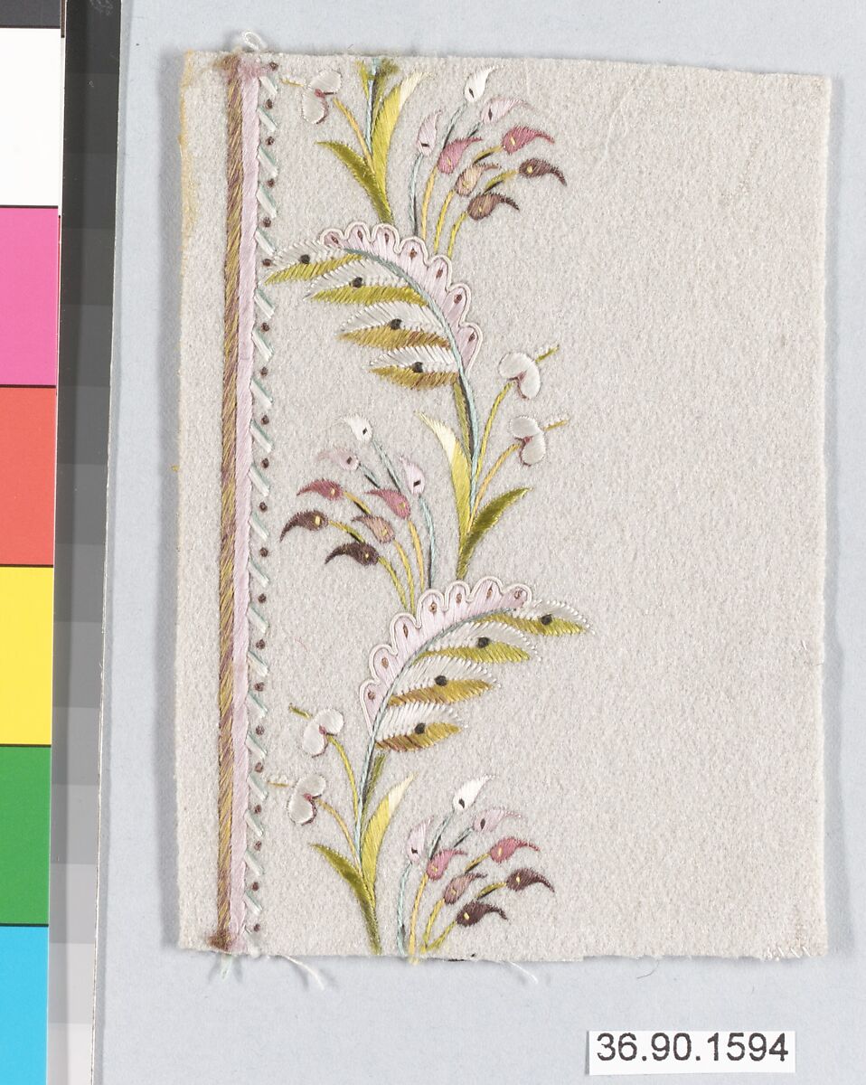 Sample, Silk on felt, French