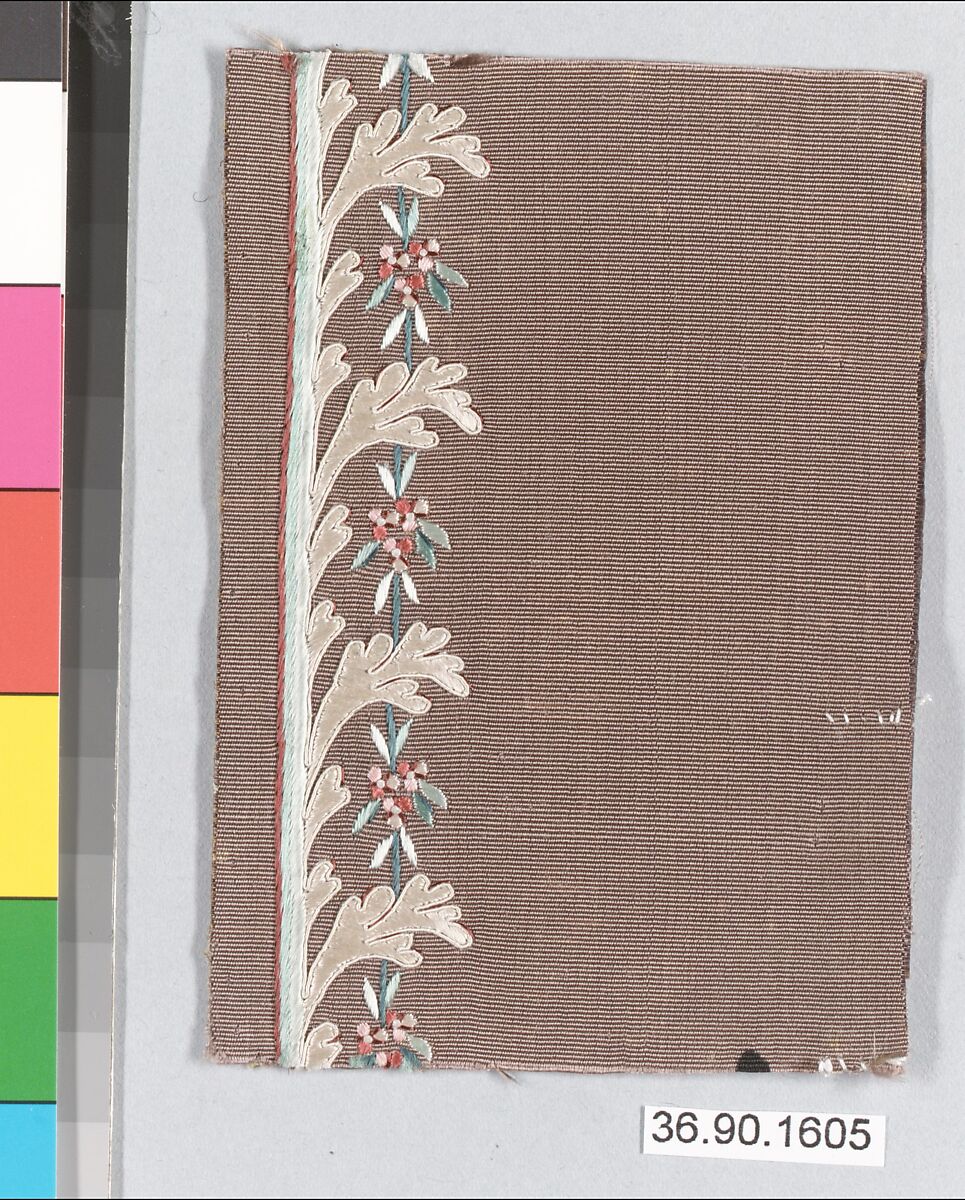 Sample, Silk on silk, French