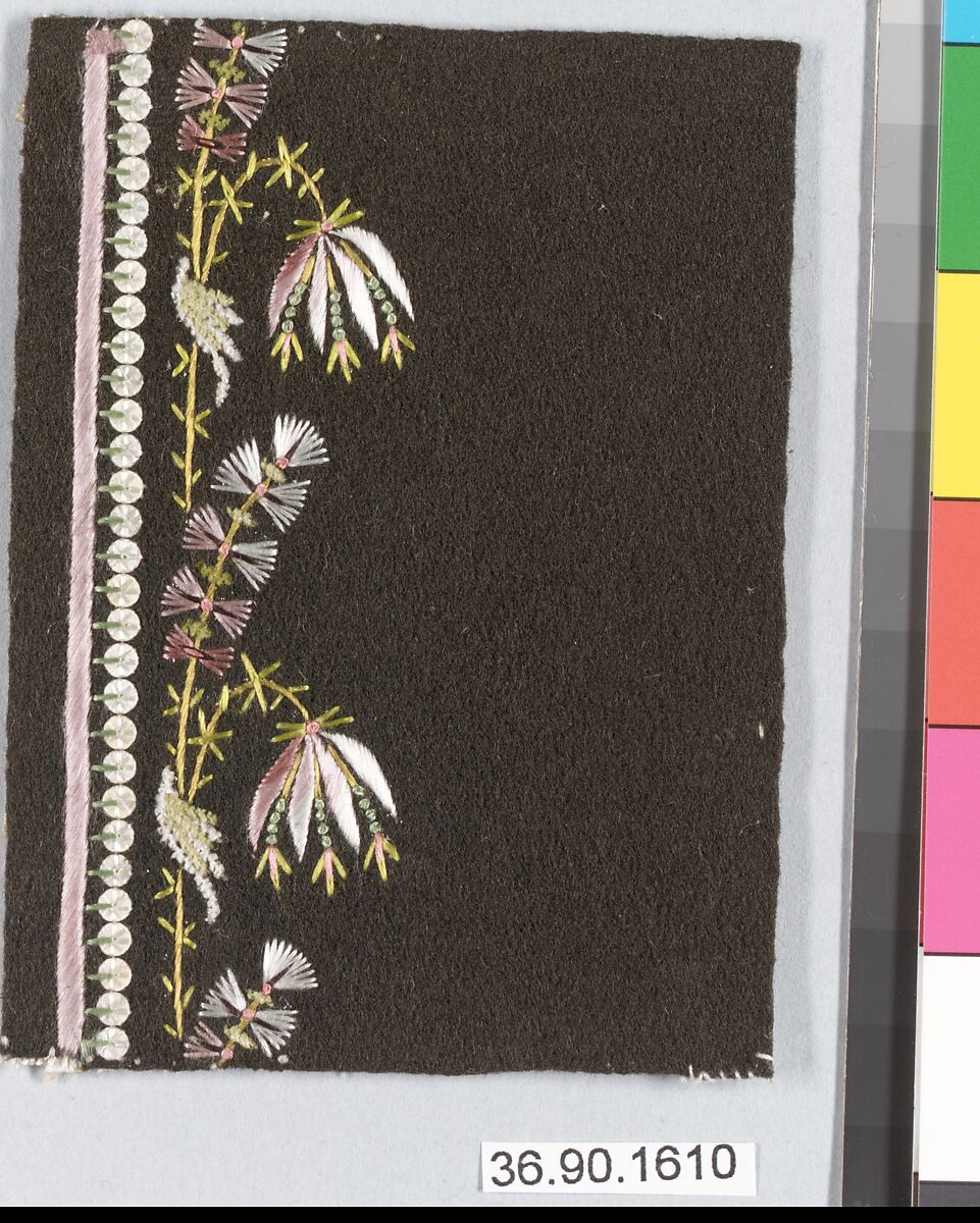 Sample, Silk on felt, French