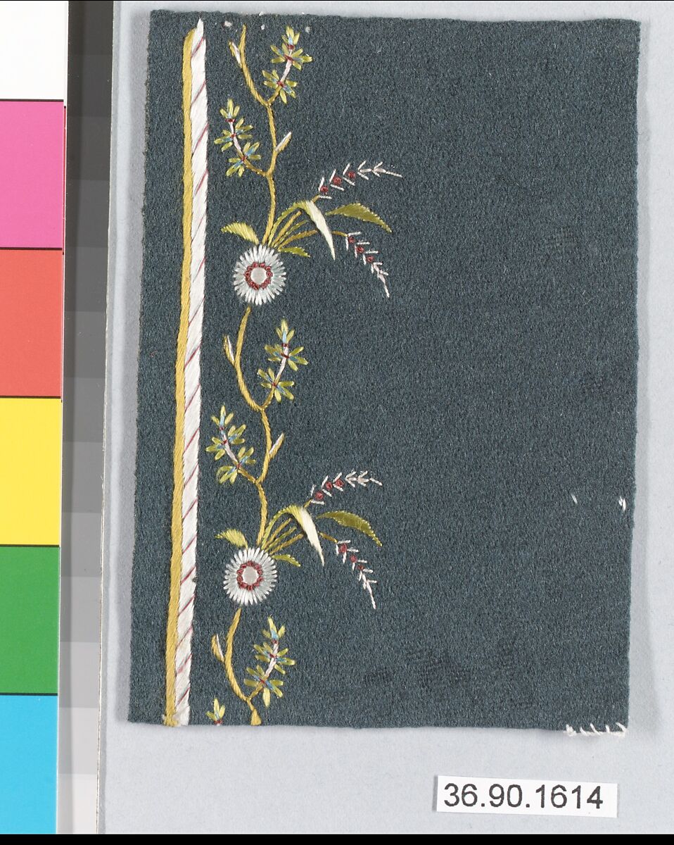 Sample, Silk on felt, French