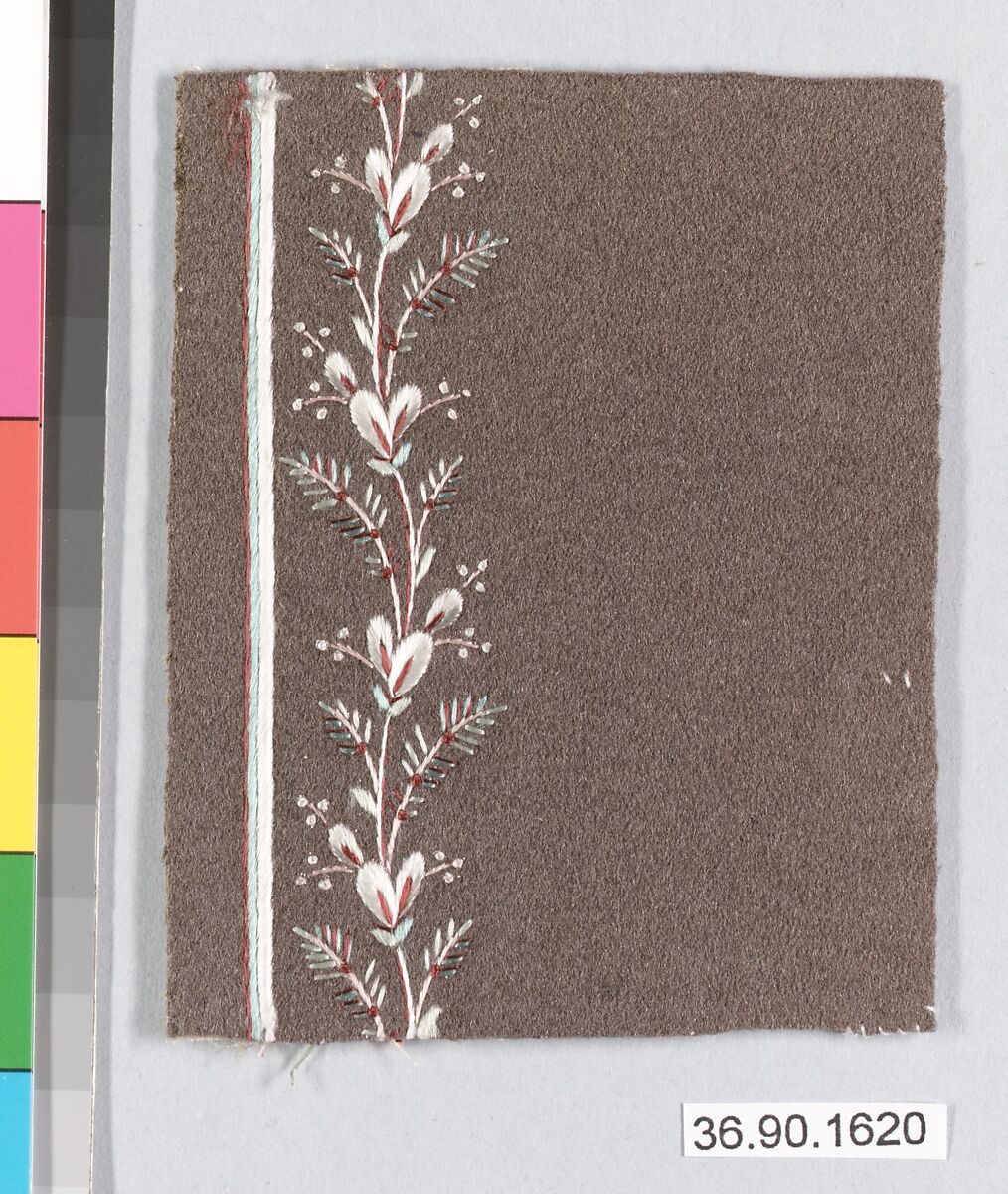 Sample, Silk on felt, French