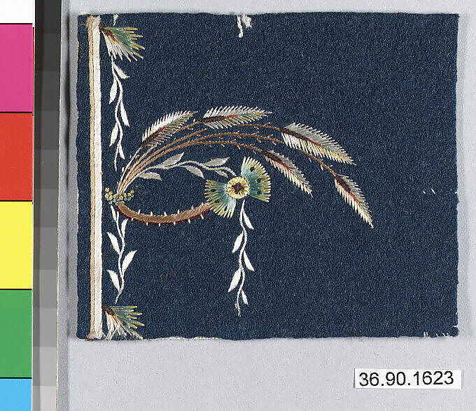 Sample, Silk on felt, French 