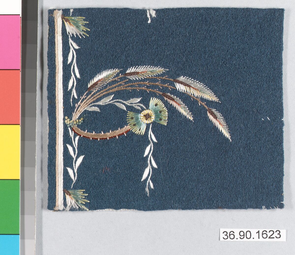 Sample, Silk on felt, French