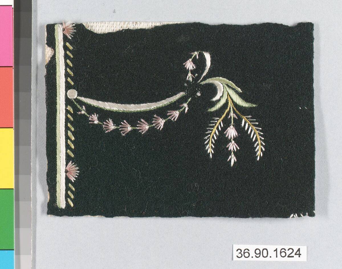 Sample, Silk on felt, French