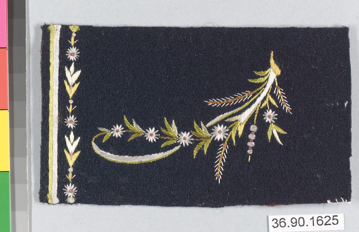 Sample, Silk on felt, French