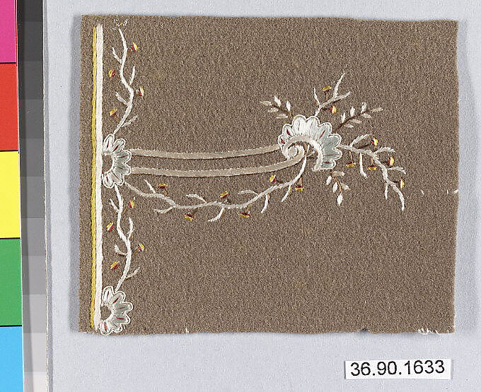 Sample, Silk on felt, French 