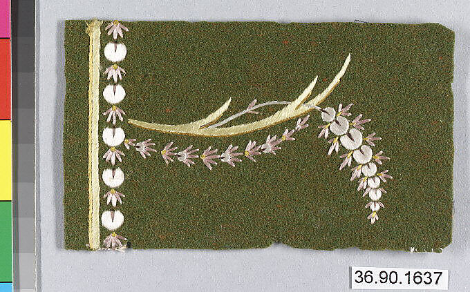 Sample, Silk on felt, French 