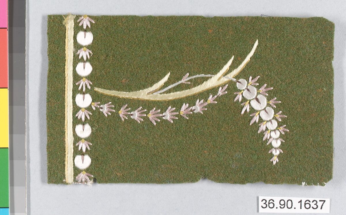 Sample, Silk on felt, French