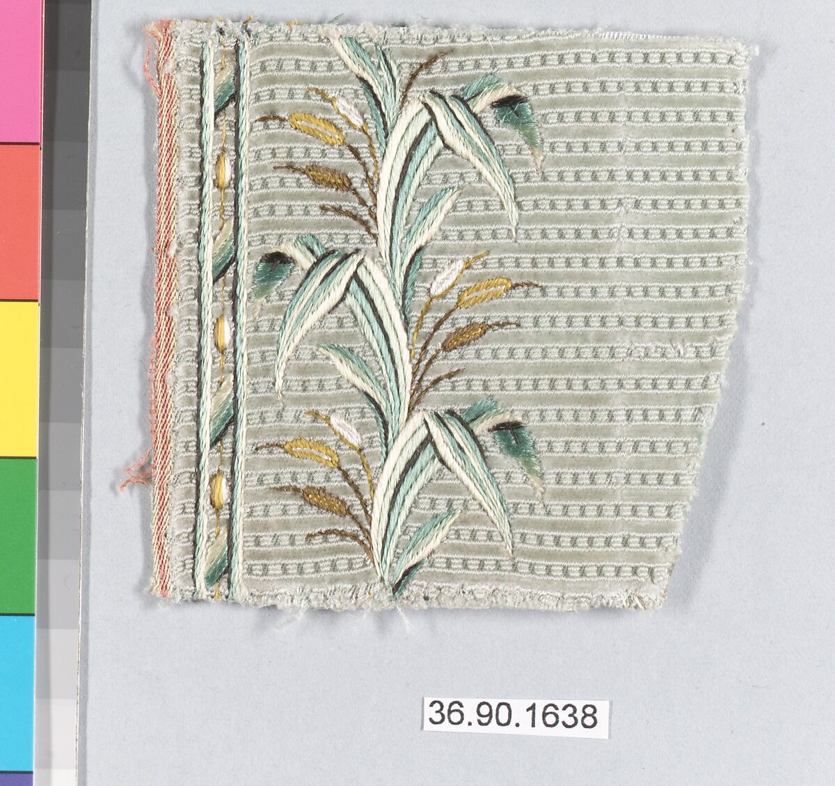 Sample, Silk on velvet, French