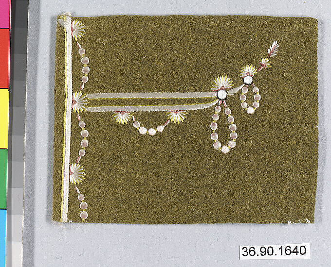 Sample, Silk on felt, French 