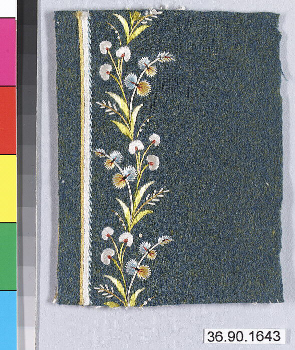 Sample, Silk on felt, French 