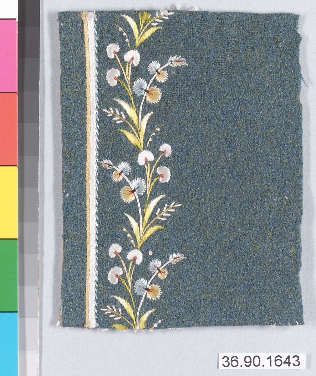 Sample, Silk on felt, French