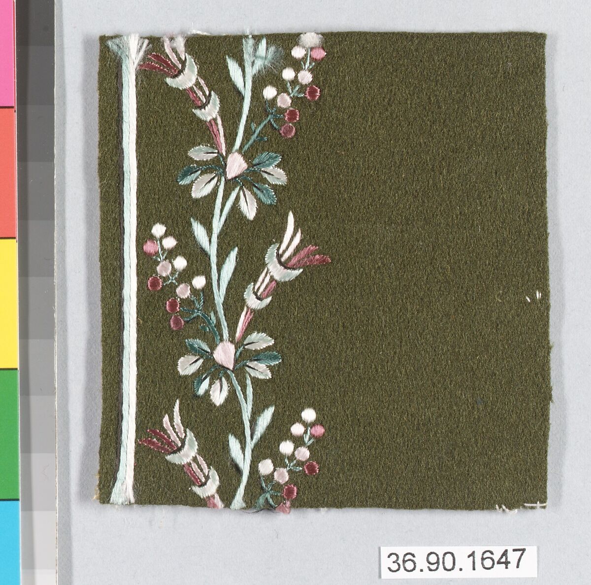 Sample, Silk on felt, French