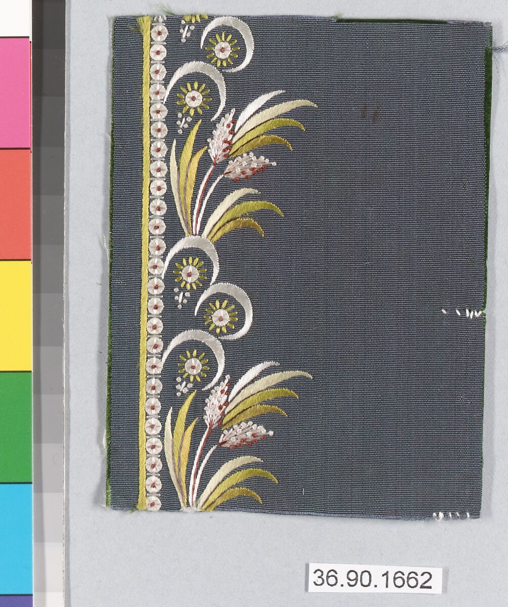 Sample, Silk on silk, French