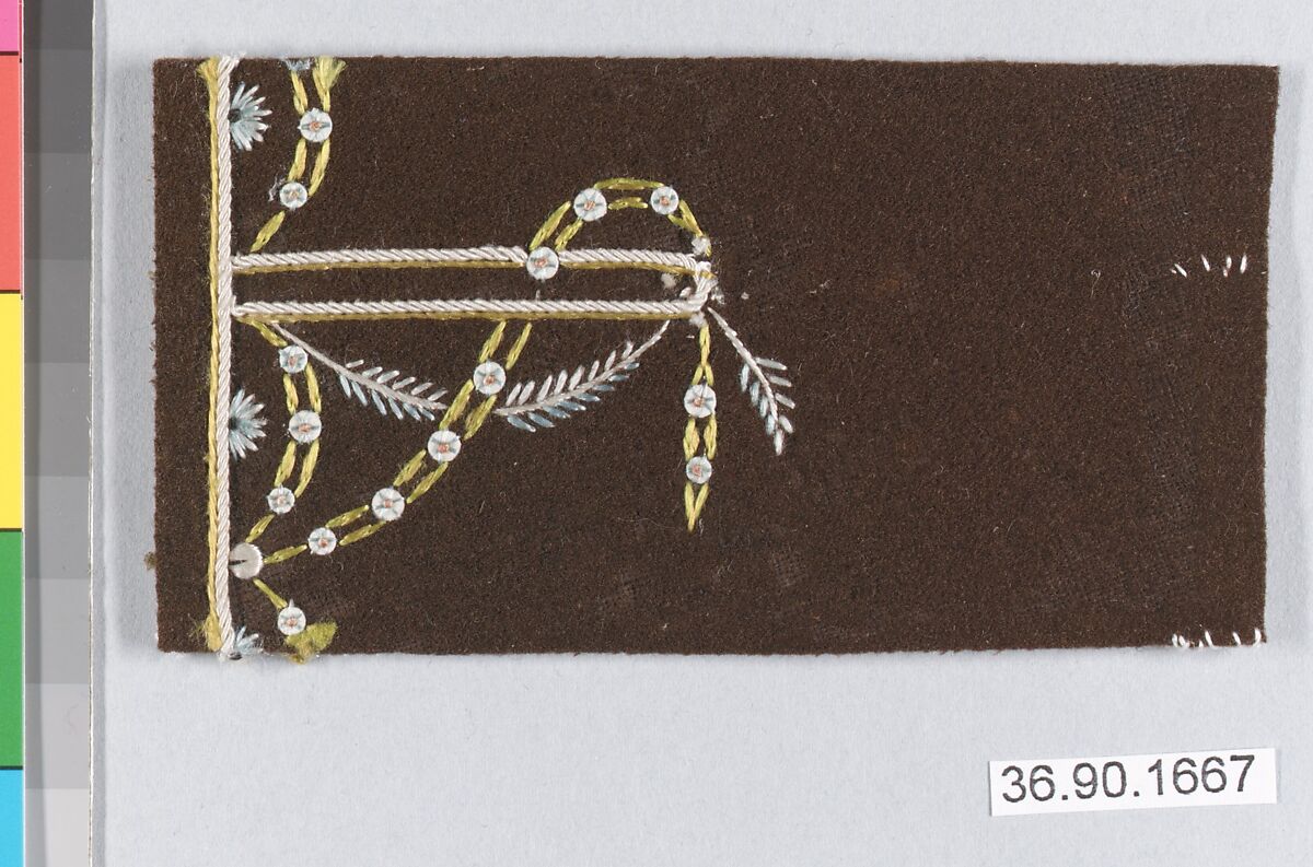 Sample, Silk on felt, French