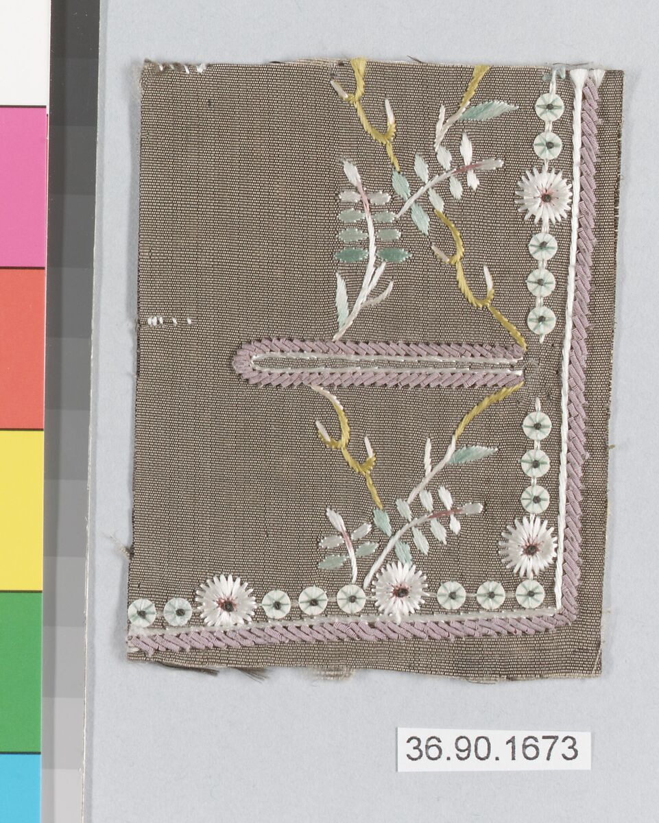 Sample, Silk on silk, French