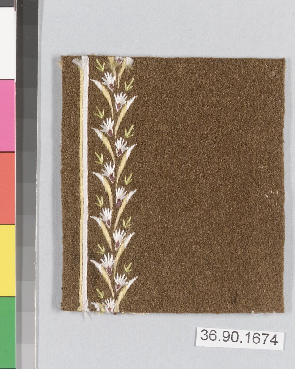 Sample, Silk on felt, French