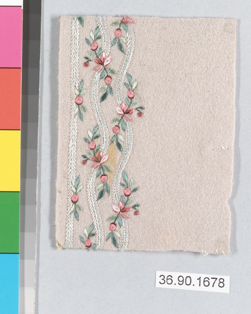 Sample, Silk on felt, French