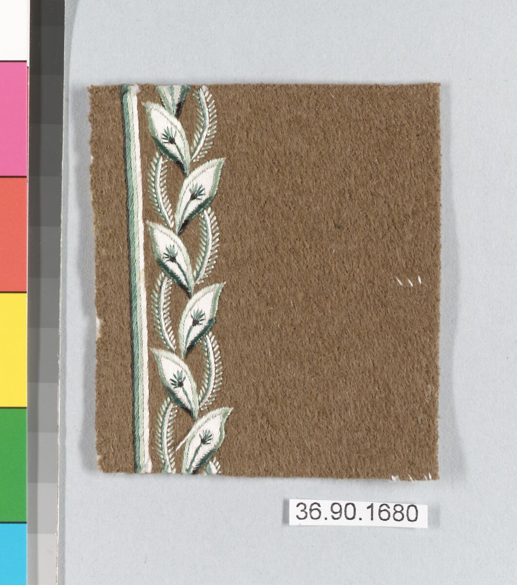 Sample, Silk on felt, French