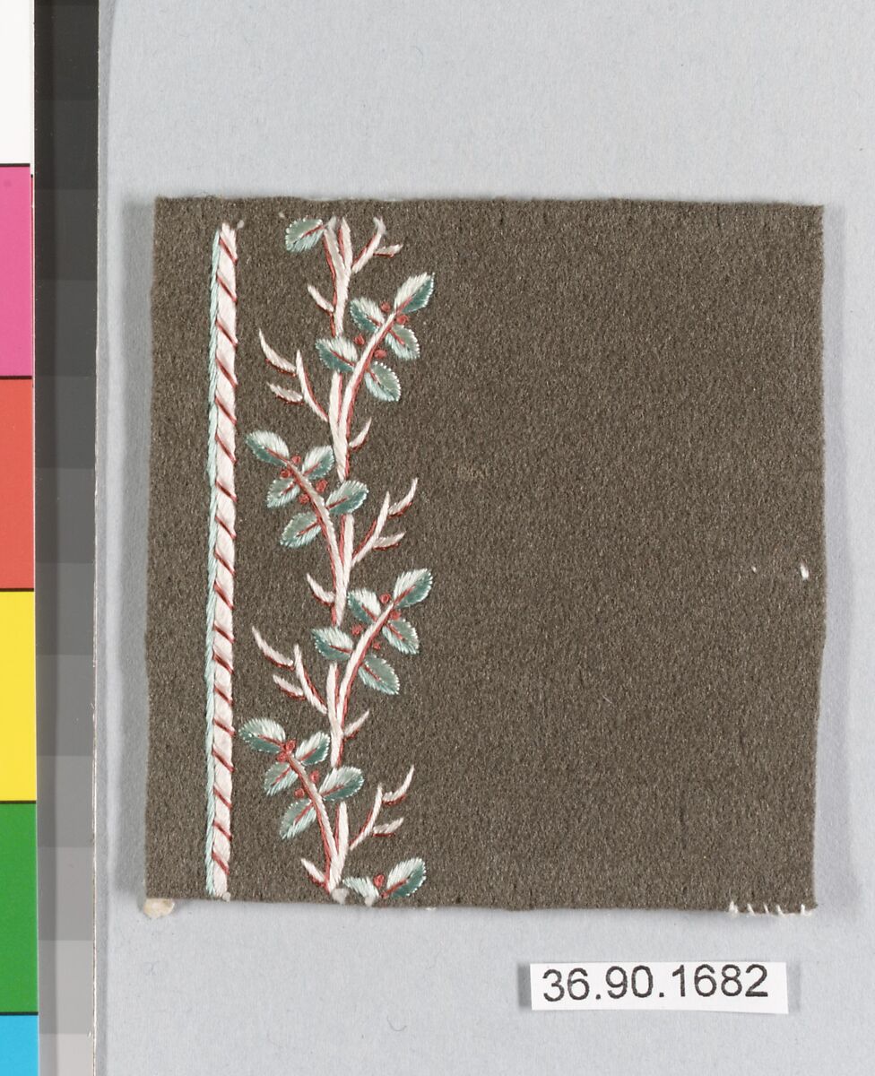 Sample, Silk on felt, French