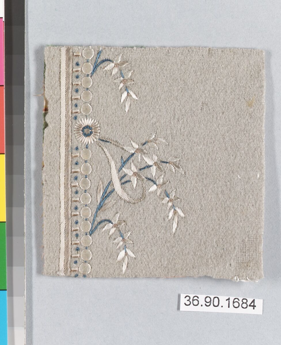 Sample, Silk on felt, French