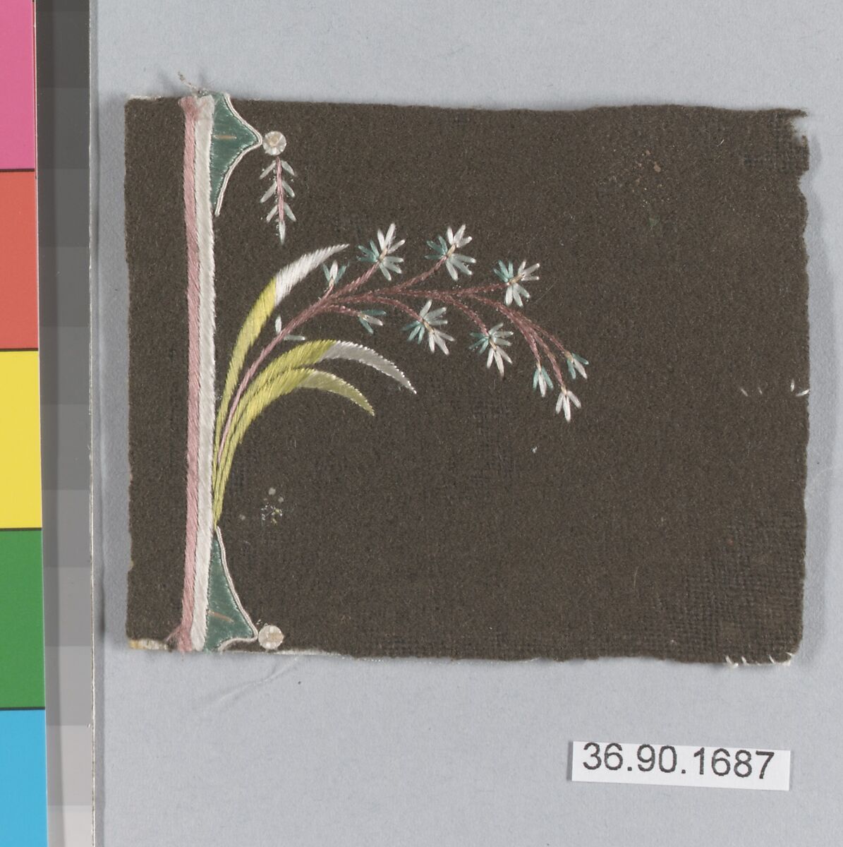 Sample, Silk on felt, French