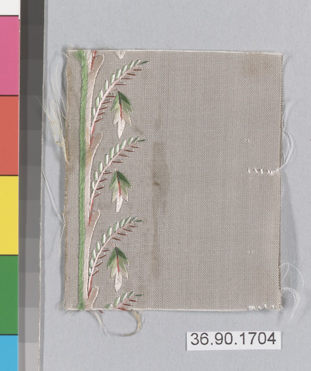 Sample, Silk on silk, French