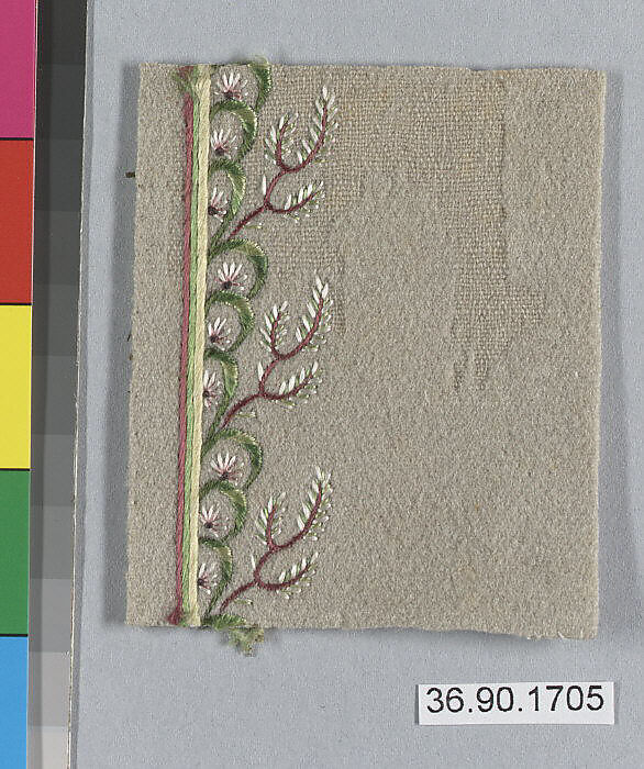 Sample, Silk on felt, French 