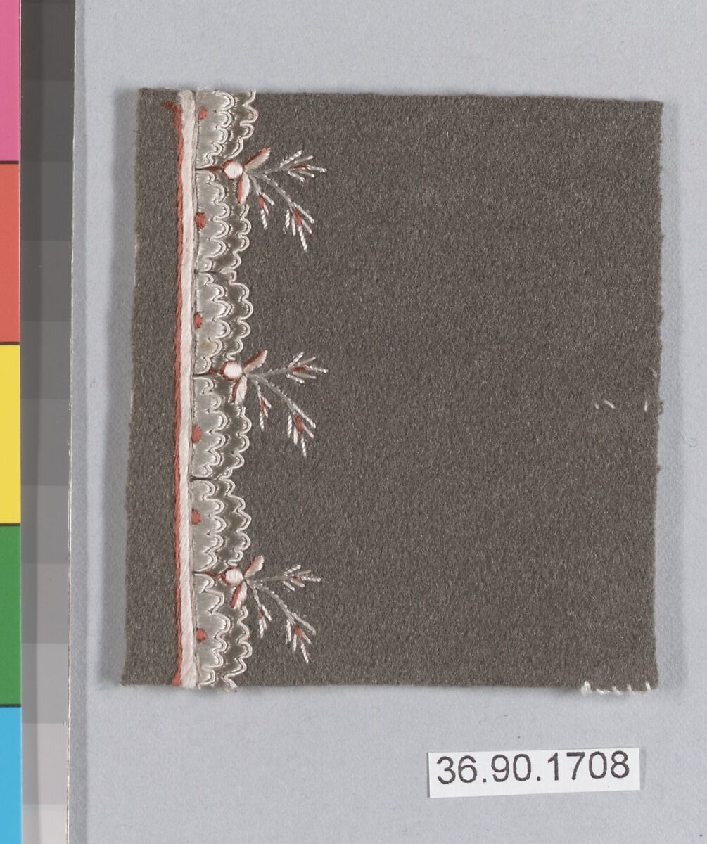 Sample, Silk on felt, French