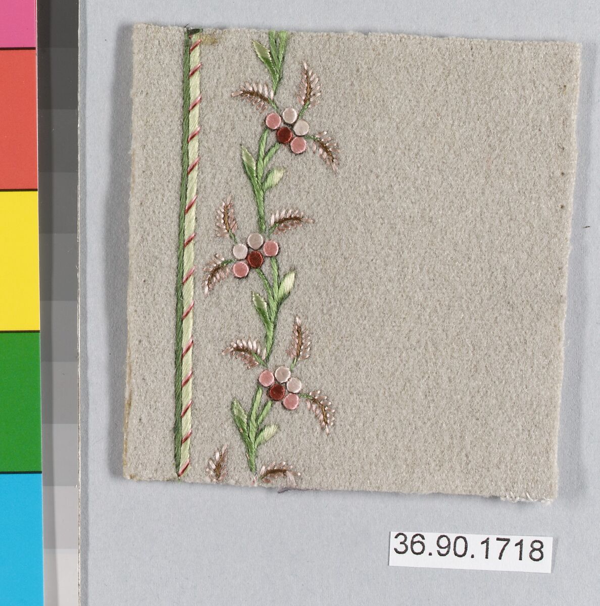 Sample, Silk on felt, French