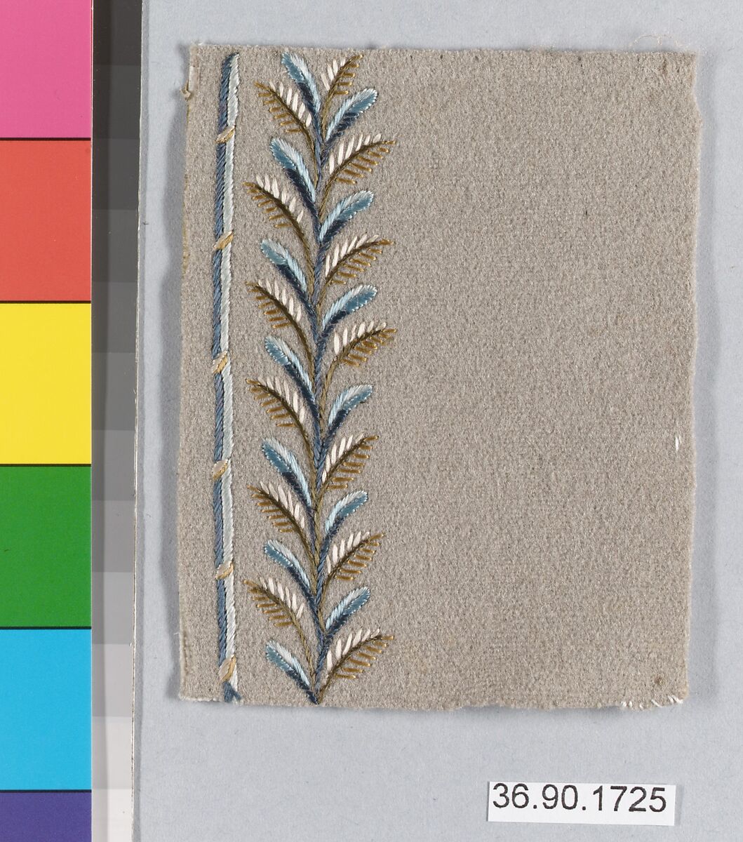 Sample, Silk on felt, French