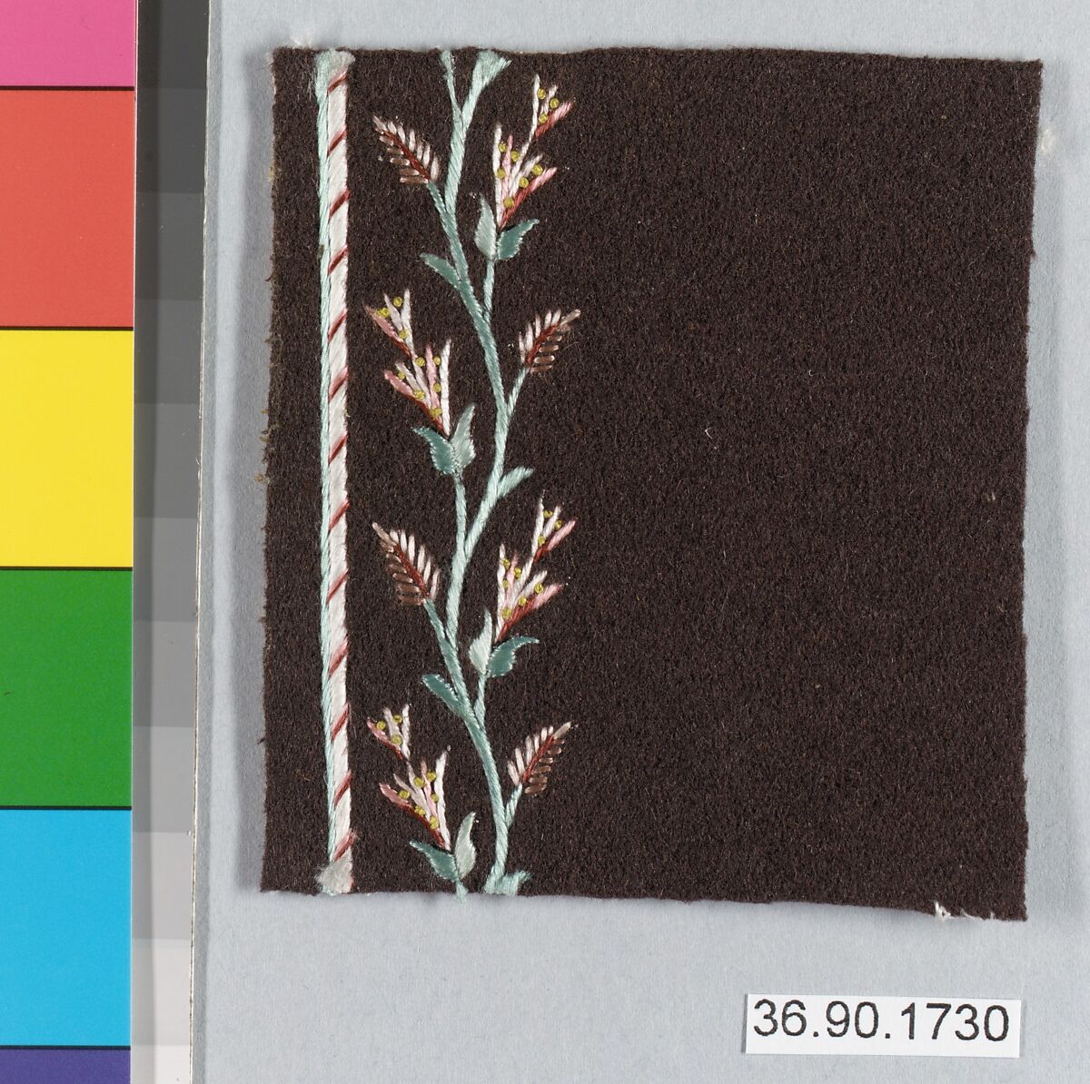 Sample, Silk on felt, French