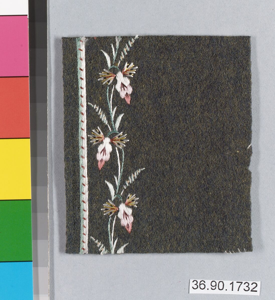 Sample, Silk on felt, French