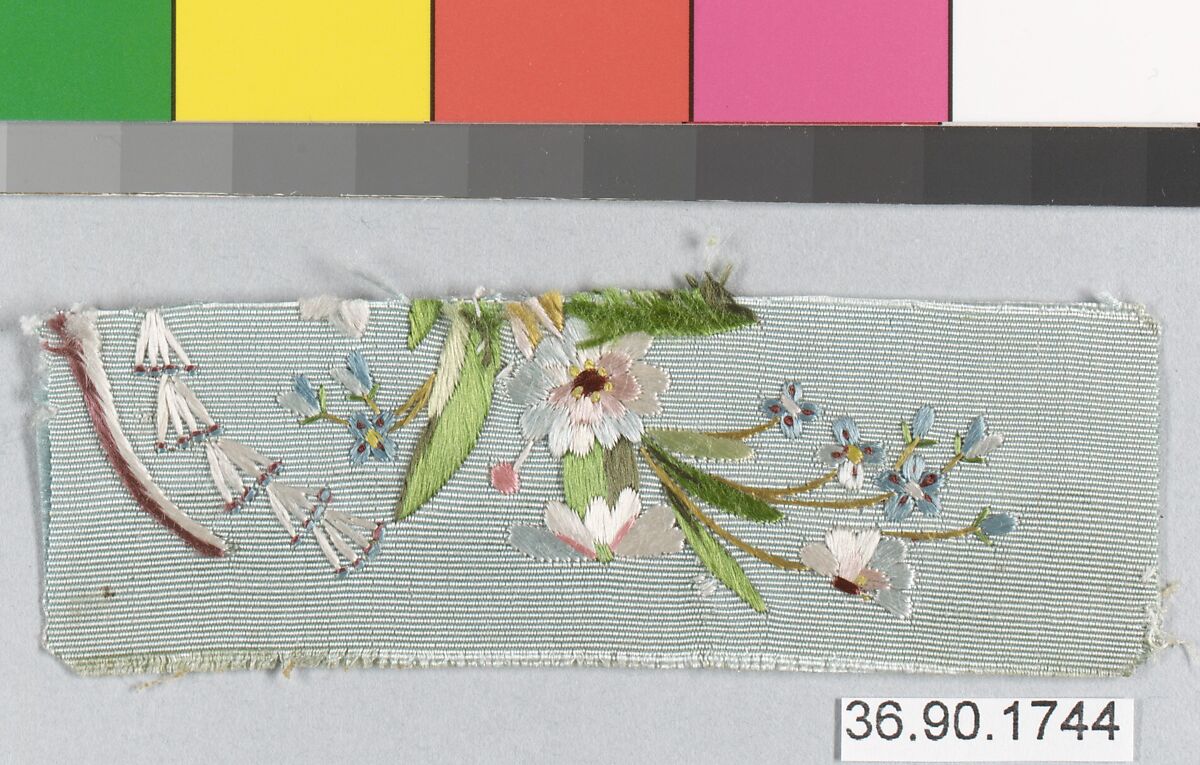 Sample, Silk on silk, French