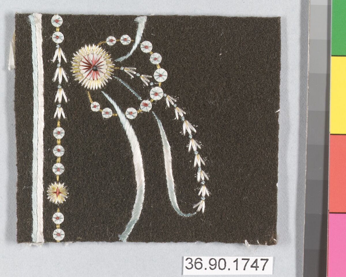 Sample, Silk on felt, French