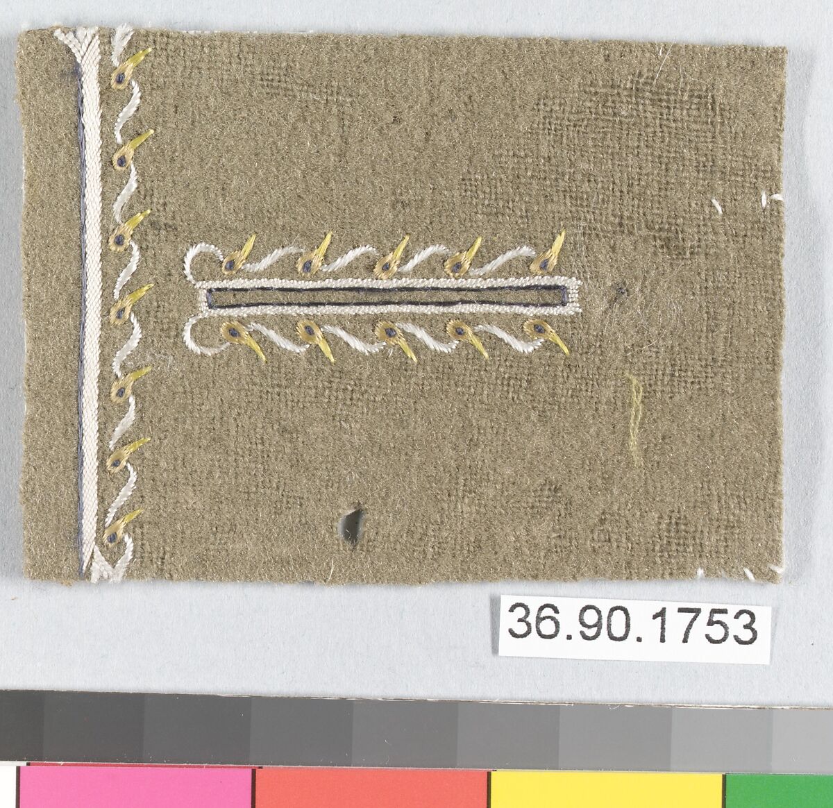 Sample, Silk on felt, French