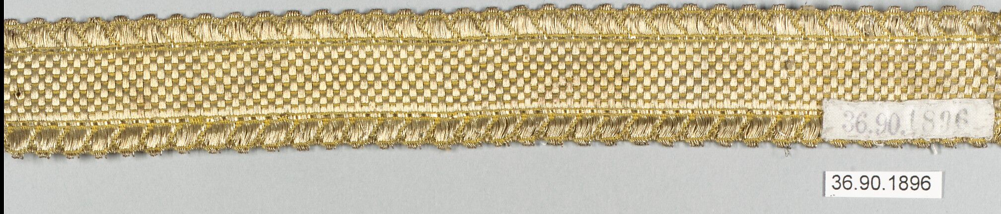 Galloon, Cotton and metal thread, European 