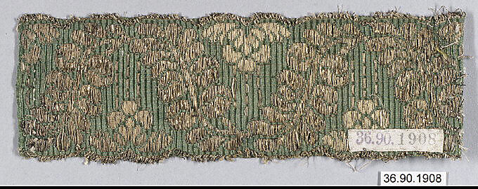 Piece, Silk and metal thread, European 
