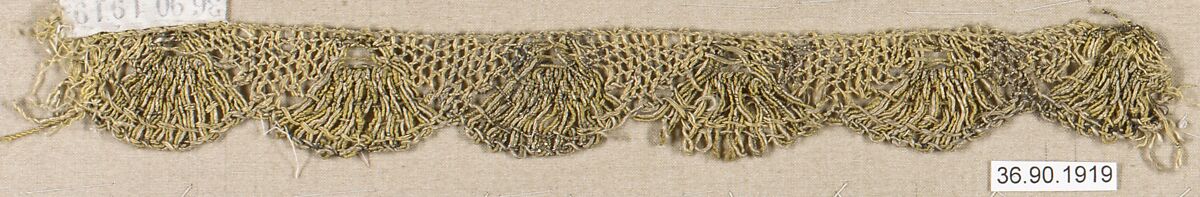 Piece, Metal thread, bobbin lace, European