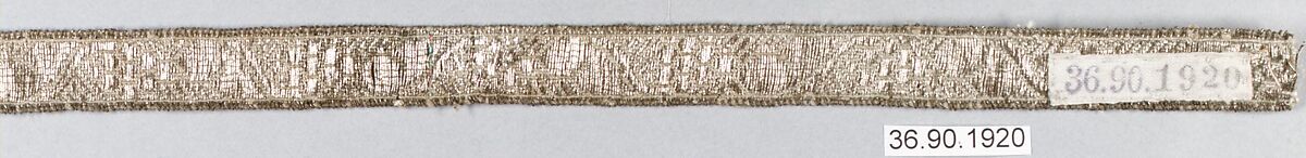 Galloon, Silk and metal thread, European 