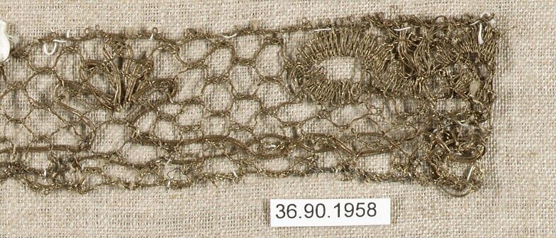 Piece, Metal thread, bobbin lace, European