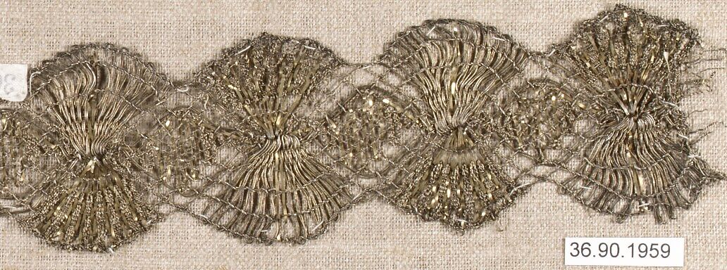 Piece, Metal thread, bobbin lace, European