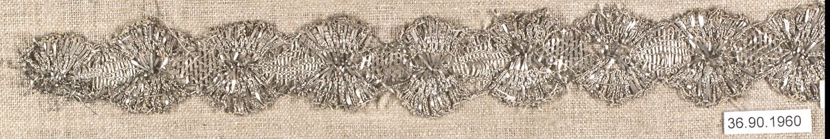 Piece, Metal thread, bobbin lace, European