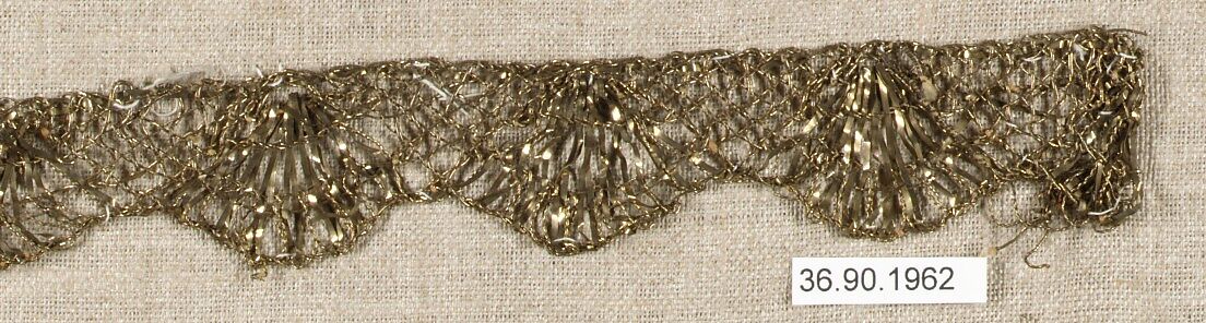 Piece, Metal thread, bobbin lace, European