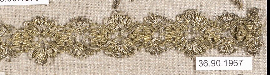 Piece, Metal thread, bobbin lace, European