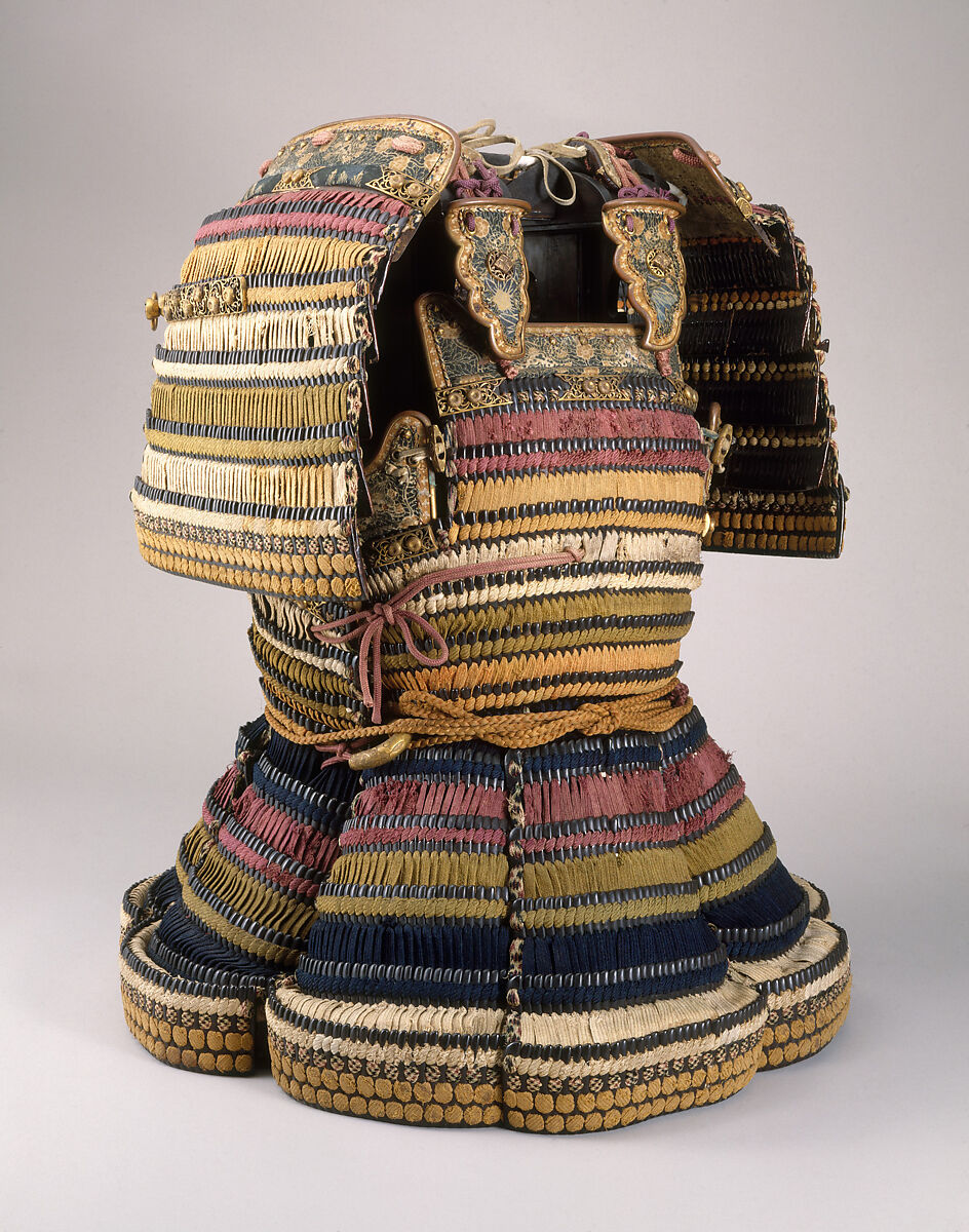 Armor (<i>Dō-maru</i>), Iron, leather, lacquer, silk, gilt copper, Japanese 