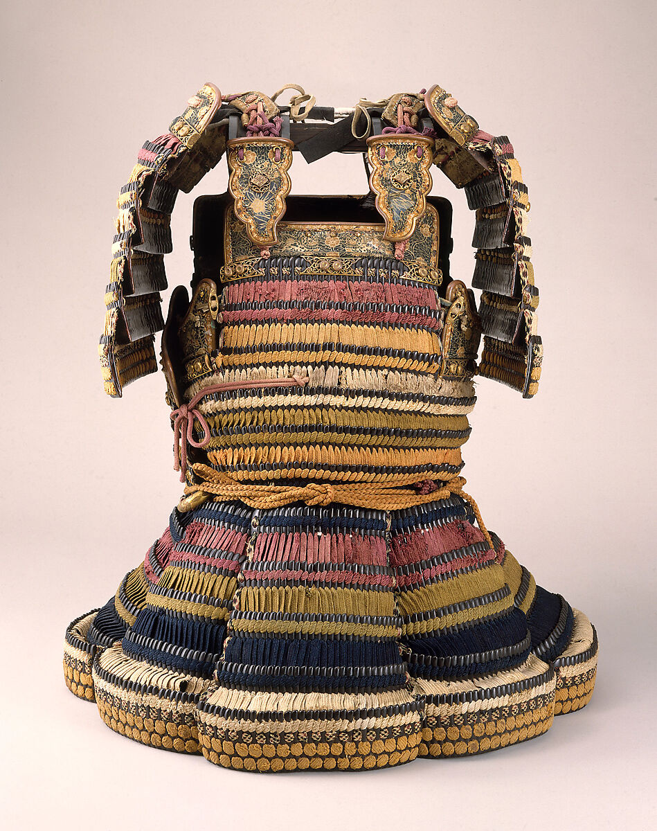 Armor (<i>Dō-maru</i>), Iron, leather, lacquer, silk, gilt copper, Japanese