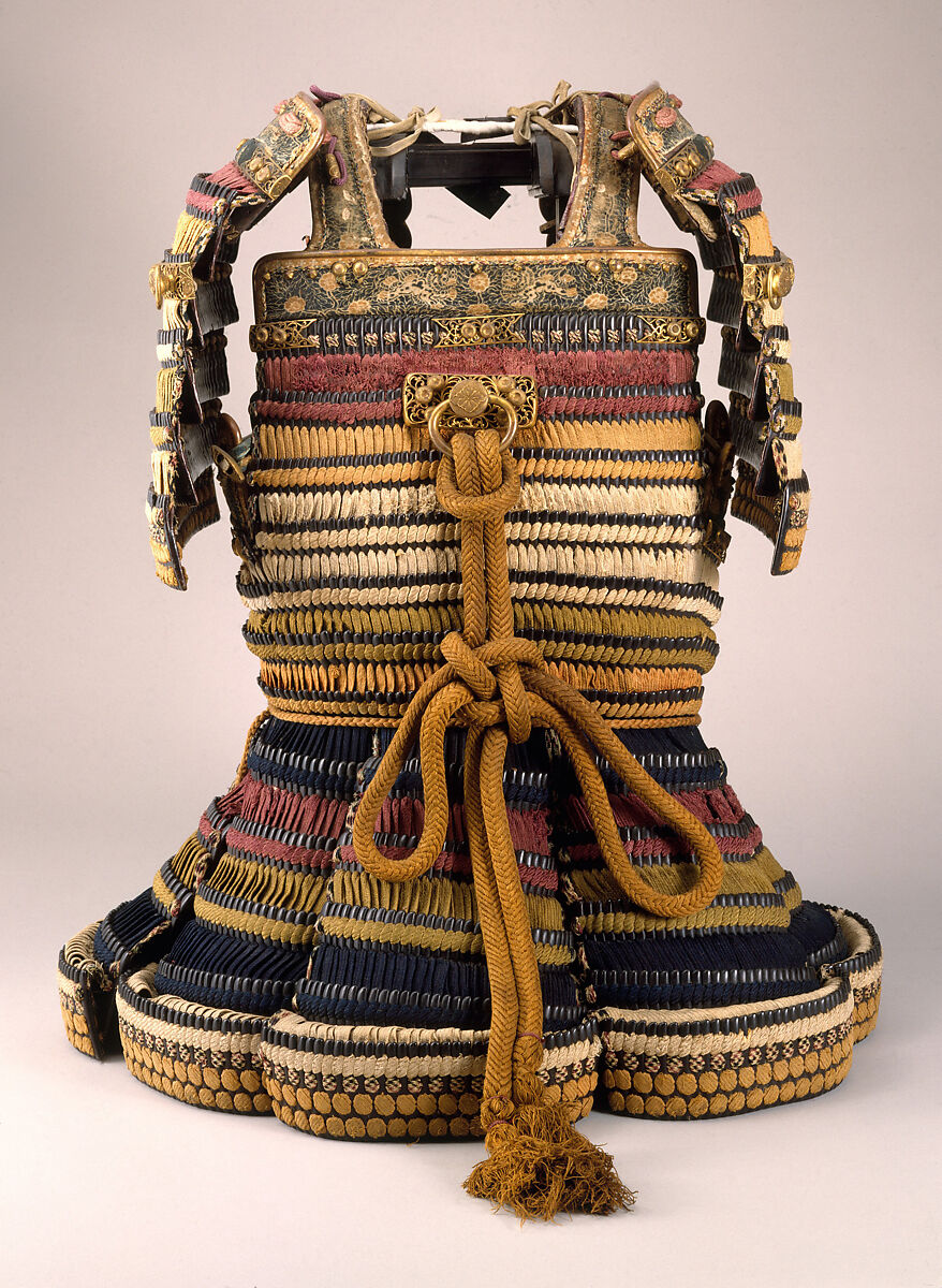 Armor (<i>Dō-maru</i>), Iron, leather, lacquer, silk, gilt copper, Japanese