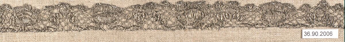 Piece, Bobbin lace, possibly French